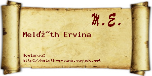 Meláth Ervina névjegykártya